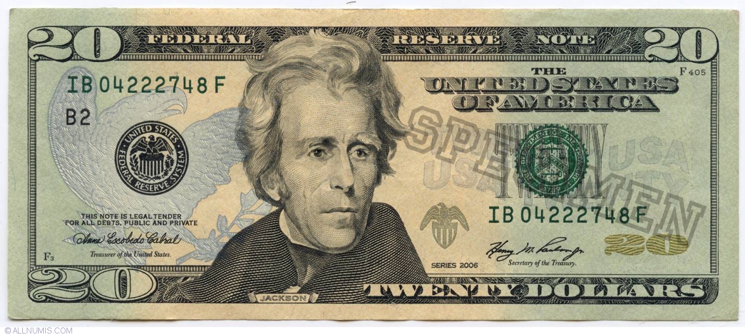 20 Dollars 2006 (b), 2006 Series United States of America Banknote