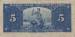 Spatele 5 Canadian Dollars 1937