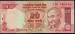 20 Rupees 2009 letter E sign Dr. D Subbarao