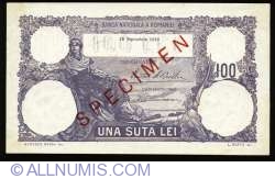 Image #1 of 100 Lei 1929 (19 septembrie) SPECIMEN