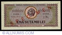 100,000 Lei 1947 (25. I.) - SPECIMEN