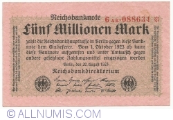 5 Milioane Mărci 1923 (20. VIII.) - 2