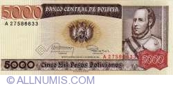 Image #1 of 5000 Pesos Bolivianos D. 10. 2. 1984 - signatures Rossel / Prado Gauchalla