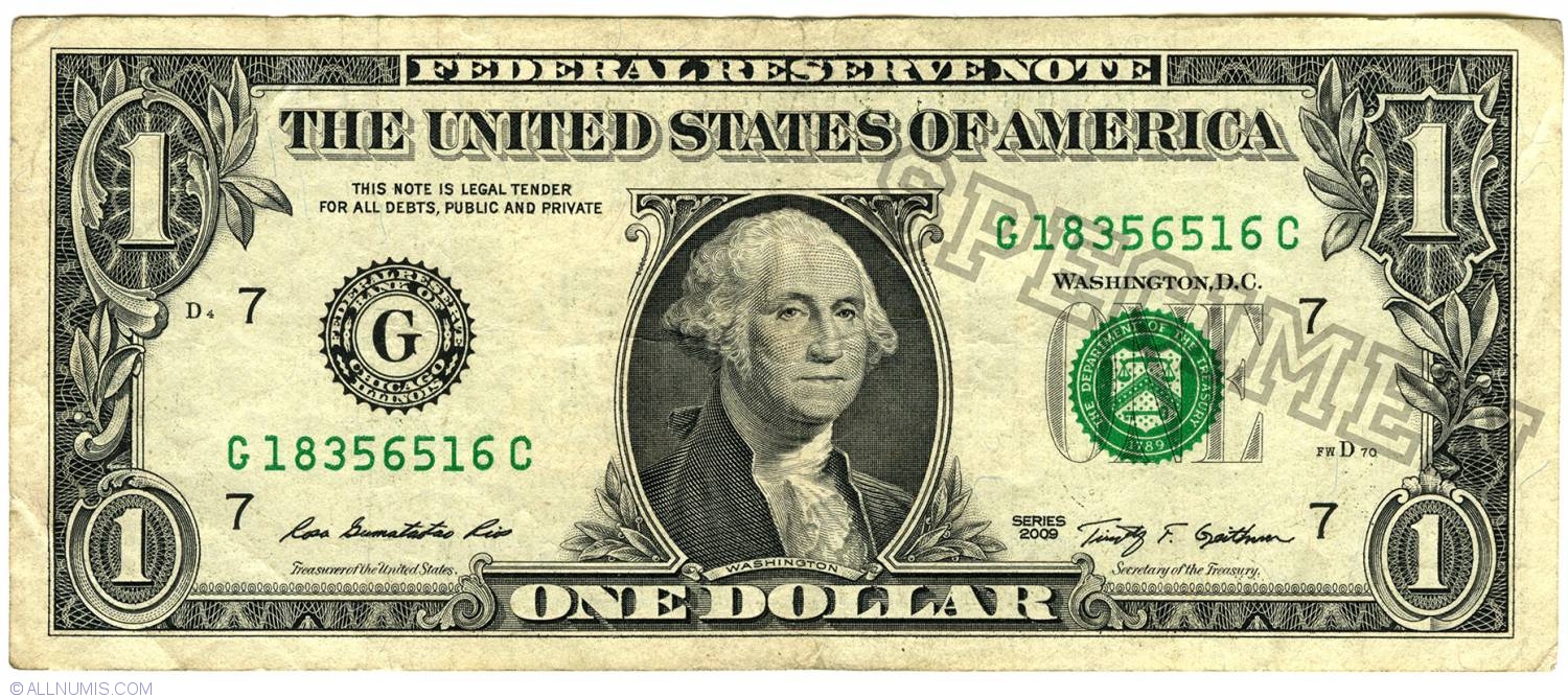 1 Dollar 2009 G 2009 Issue 1 Dollar United States Of America 