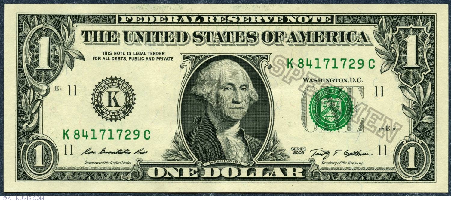 1 Dollar 2009 K Specimen 2009 Series United States Of America 