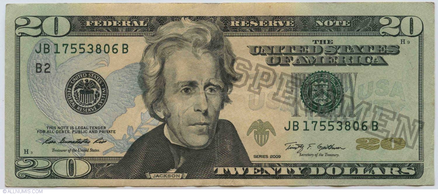 20 Dollars 2009 (b), 2009 Series United States of America Banknote