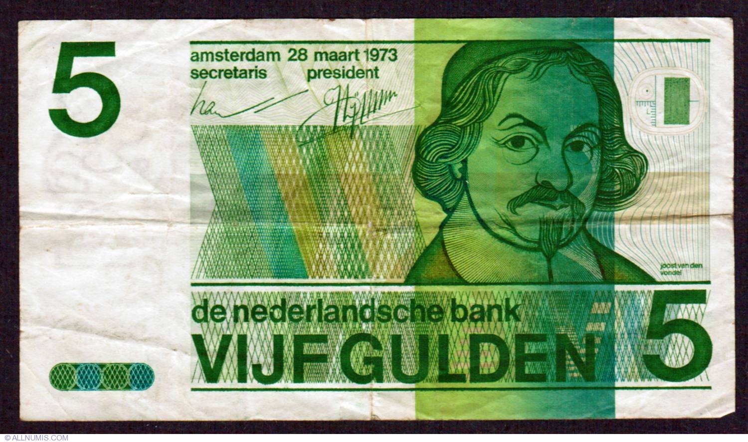 5 Gulden 1973 (28. III.), 1973 issue - Netherlands - Banknote - 2366