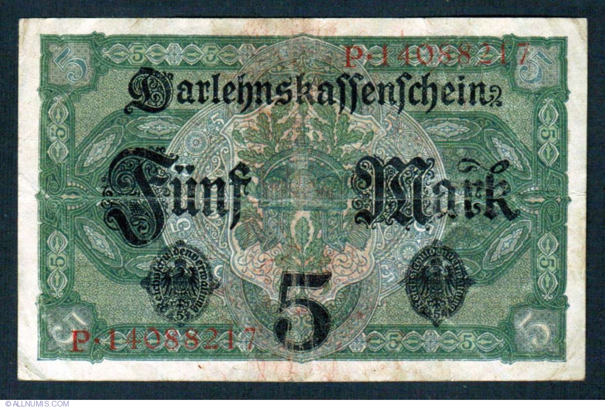 Pick 56 UNC Germany 1917-5 mark