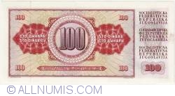 Image #2 of 100 Dinari 1986 (16. V.)