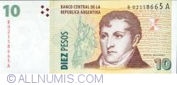 10 Pesos ND (2003) - Bancnotă de înlocuire - semnături Alfonso Prat-Gay / Eduardo Oscar Camaño