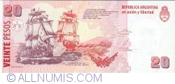 Image #2 of 20 Pesos ND (2003) - semnături Alfonso Prat-Gay/ José Luis Gioja (Replacement note)