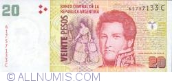 20 Pesos ND (2003) - signatures Hernán Martín Pérez Redrado/ Daniel Scioli