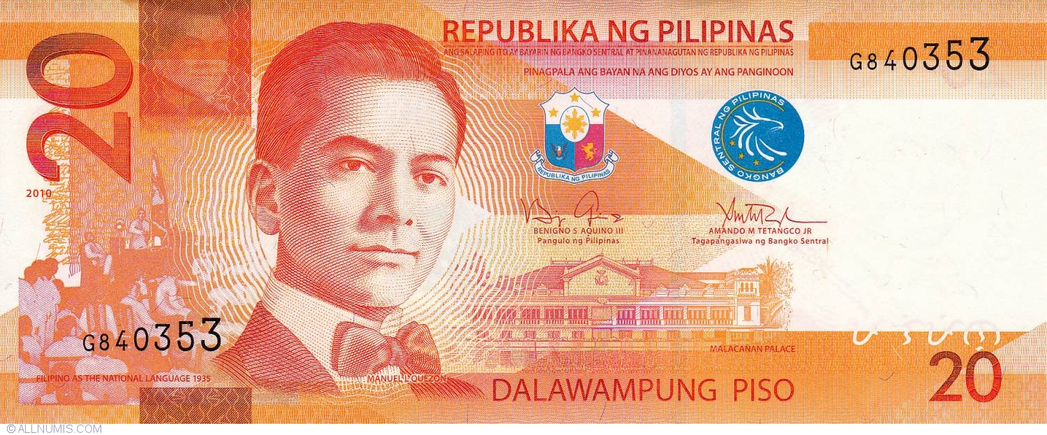 PHILIPPINES 20 PISO PESOS ND 1974 P 155 SIGN 8 UNC 