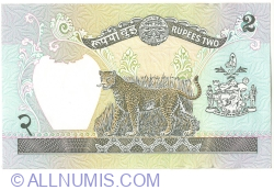 Image #2 of 2 Rupees ND (1981 - ) - semnnătură Kalyan Bikram Adhikari
