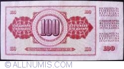 Image #2 of 100 Dinara 1981 (04. XI.) - Replacement Note Serie ZA