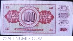 Image #2 of 100 Dinari 1986 (16. V.) - Replacement Note Serie ZB