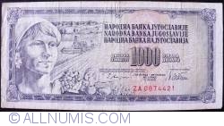 Image #1 of 1000 Dinara 1978 (12. VIII.) - Replacement Note Serie ZA
