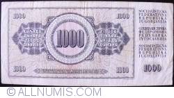 Image #2 of 1000 Dinara 1978 (12. VIII.) - Replacement Note Serie ZA