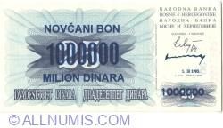 1 000 000 Dinari 1993 (1. IX.) (Supratipar pe emisiunea 25 Dinari 1992 (1. VII.) - P#11a)