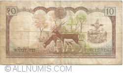 10 Rupees ND (1974) - semnătură Kul Shekhar Sharma