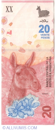 Image #1 of 20 Pesos ND (2017) - semnături Guido Sandleris / Gabriela Michetti