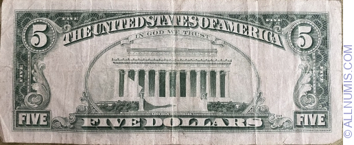 Image #2 of 5 Dollars 1974 L