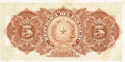5 Pesos Moneda Nacional = 50 Centavos Oro (L.1907)