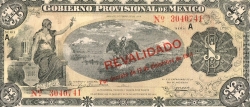 1 Peso 1914 (20. X.) - supratipar „REVALIDADO por Decreto de 17 de diciembre de 1914”