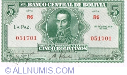 5 Bolivianos L.1928