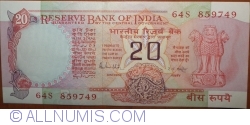 Image #1 of 20 Rupees ND(1970-2002) - B - Signature R. N. Malhotra