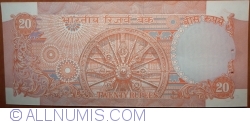 Image #2 of 20 Rupees ND(1970-2002) - B - Signature R. N. Malhotra