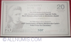 20 Zlotych 2011 - 100 Anniversary of Marie Skłodowska-Curie's the Nobel Prize for Chemistry