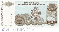 100,000,000 Dinara 1993