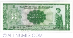 1 Guaranies L. 23. III. 1952 ND(1963) - semnături Oscar Stark Rivarola/ César Romeo Acosta