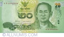 20 Baht ND (2013-2016) - semnături Kittiratt Na-Ranong / Prasarn Trairatvorakul