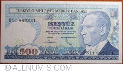 500 Lira L. 1970 (1983) - semnături Osman ŞIKLAR / Ruhi HASESKİ