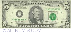 Image #1 of 5 Dollars 1995 - F
