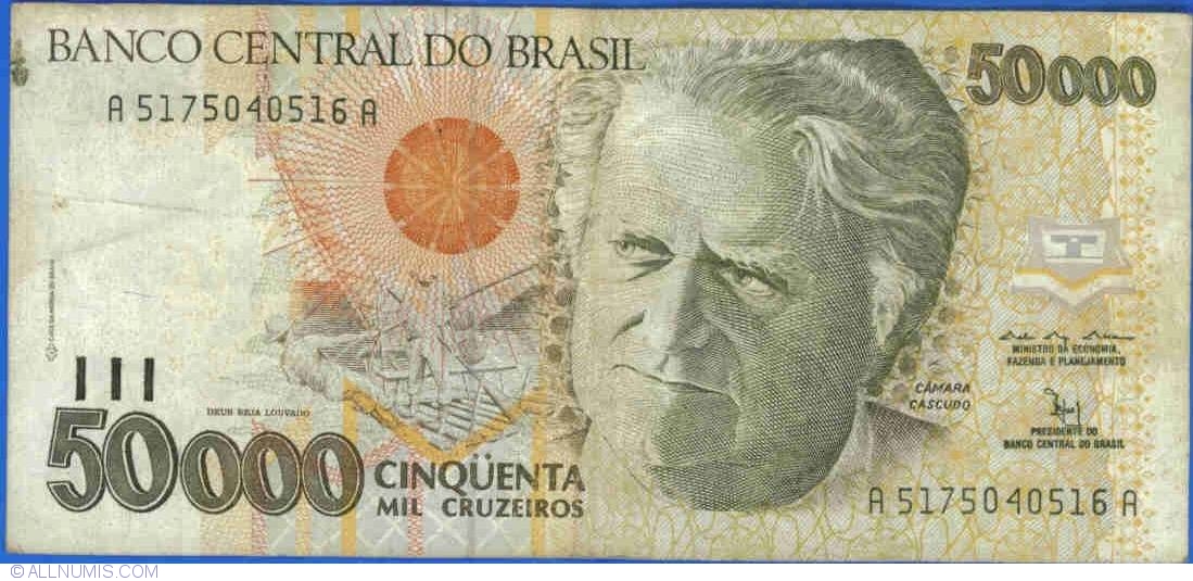 ND UNC 1992 P-234 Brazil 50000 50,000  Cruzeiros 