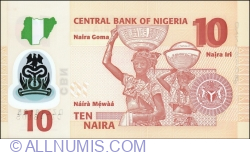Image #2 of 10 Naira 2011 - bancnotă de înlocuire
