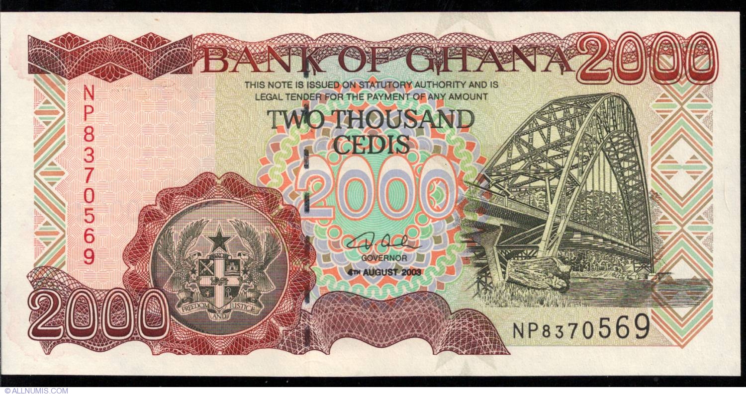 2000 Cedis 2003 1996 2006 Issue Ghana Banknote 1326