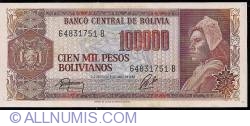 Image #1 of 100,000 Pesos Bolivianos D. 5. 6. 1984