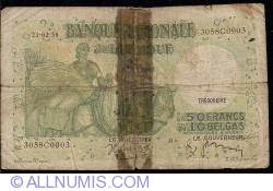 50 Francs - 10 Belgas 1938 (21. II.)