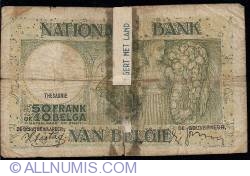 Image #2 of 50 Francs - 10 Belgas 1938 (21. II.)