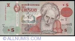 Image #1 of 5 Pesos Uruguayos 1998 - Serie A