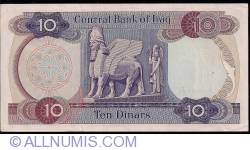 10 Dinari ND (1973) - semnătură Dr. Fawzi al-Kaissi