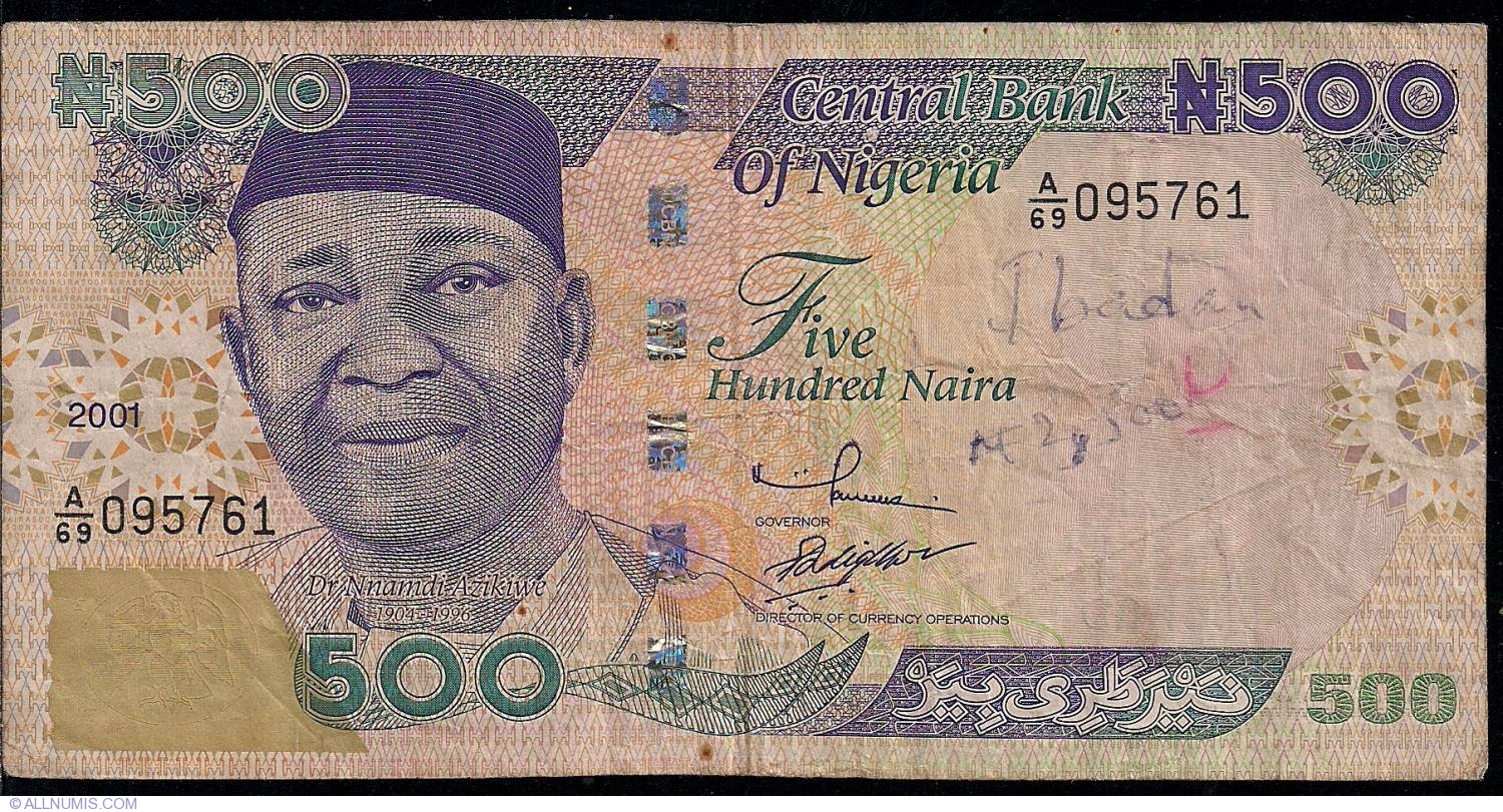 500 Naira 2001 2001 2015 Issue 500 Naira Nigeria Banknote 3118
