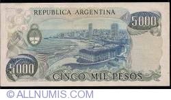 Image #2 of 5000 Pesos ND (1977-1983) - signatures Pedro Camilo López / Julio C. González del Solar