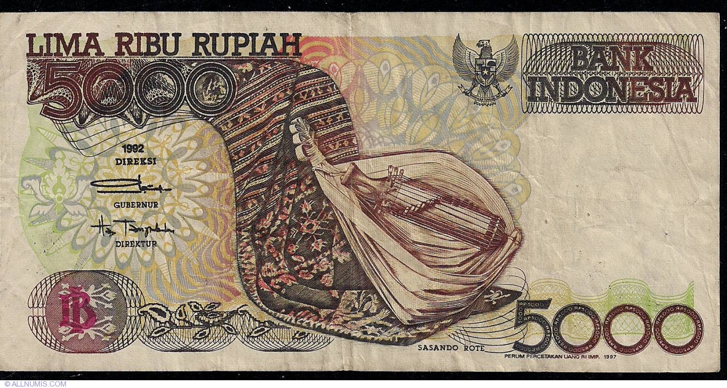 5000 Rupiah 1992 1997 1992 2001 Issue 5000 Rupiah Indonesia 