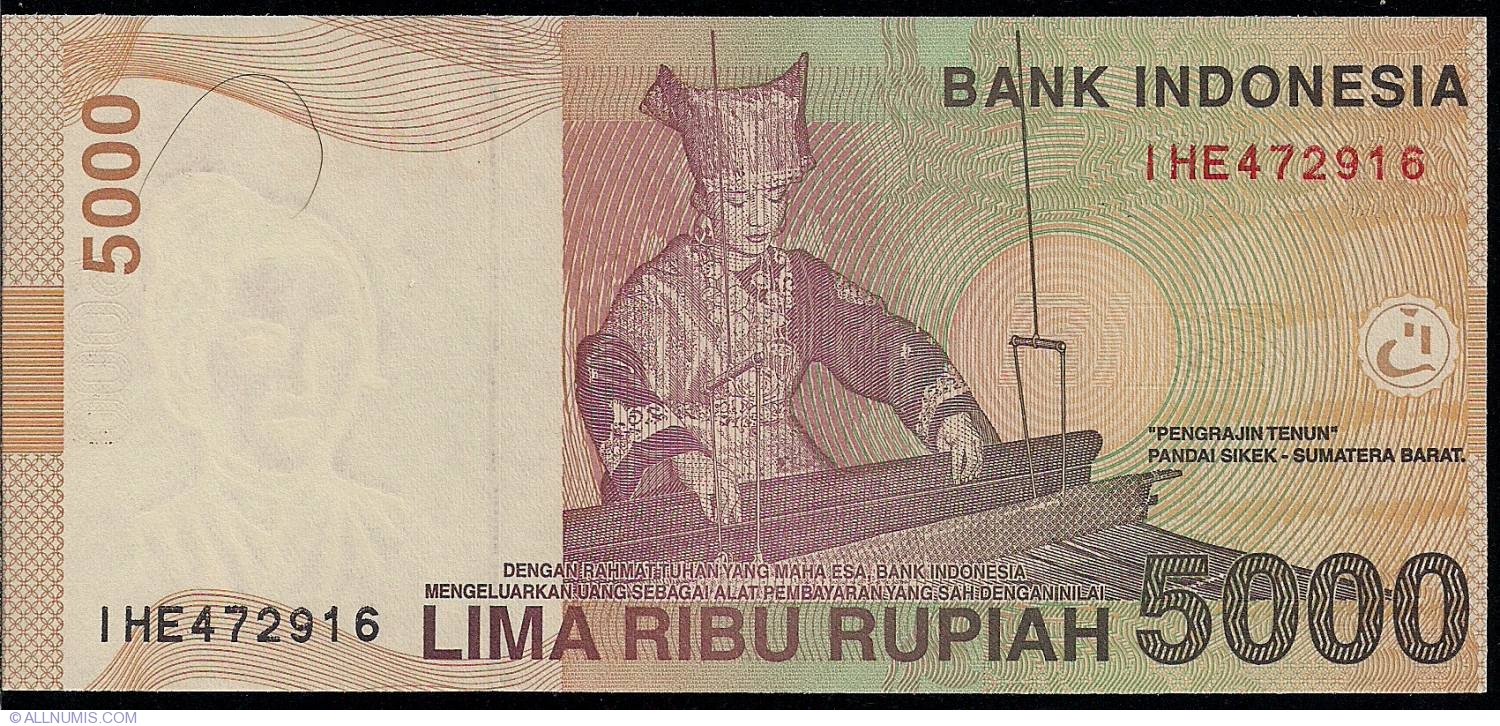 5000 Rupiah 2009, 2001-2016 Issue - 5000 Rupiah - Indonesia - Banknote