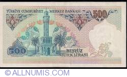 Image #2 of 500 Lira L. 1970 (1983) - semnături Yavuz CANEVİ, Ruhi HASESKİ